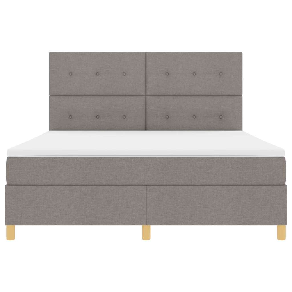 Box spring seng med madras Gråbrun 180 x 200 cm Stof