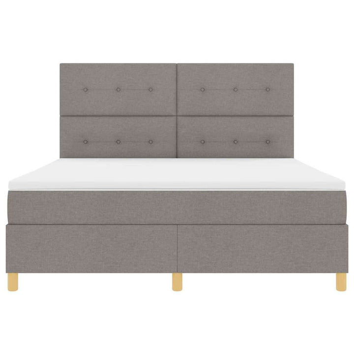 Box spring seng med madras Gråbrun 180 x 200 cm Stof