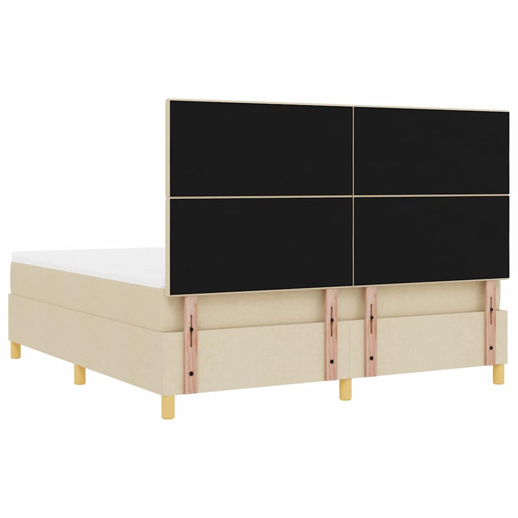 Box spring seng med madras Creme 180 x 200 cm Stof