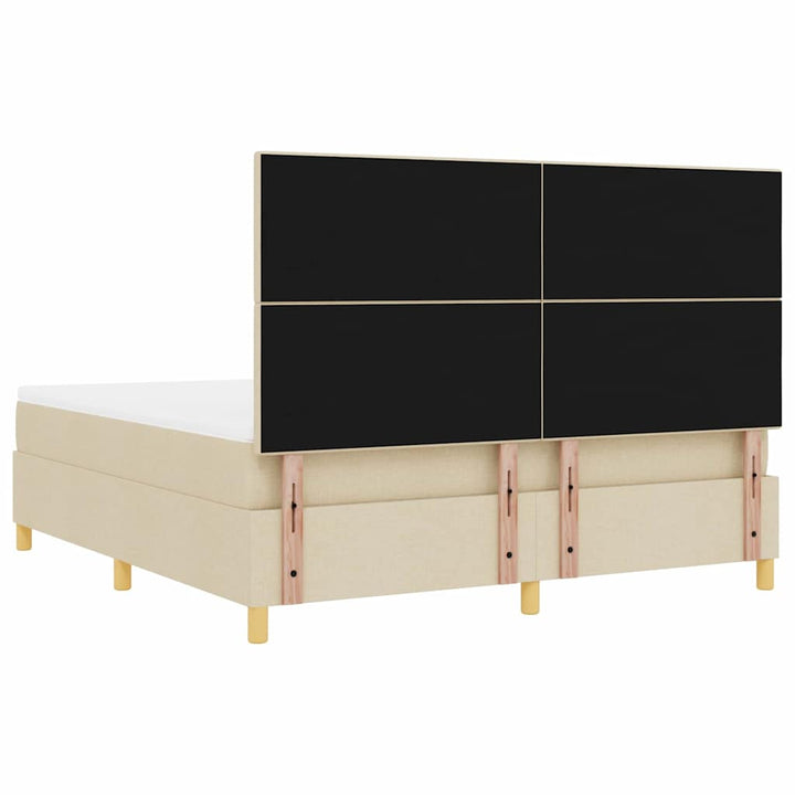 Box spring seng med madras Creme 180 x 200 cm Stof