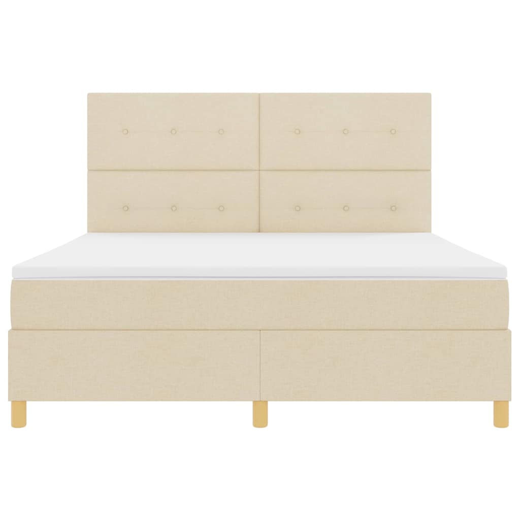 Box spring seng med madras Creme 180 x 200 cm Stof