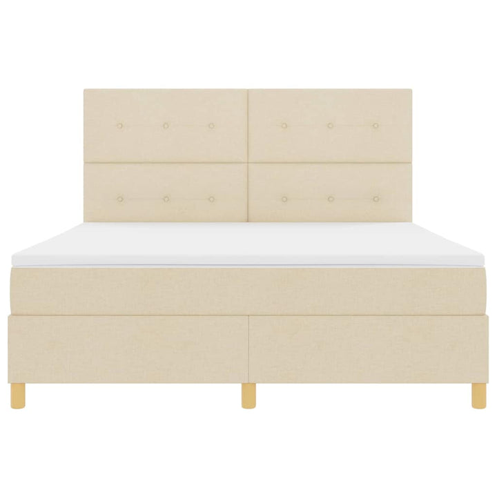 Box spring seng med madras Creme 180 x 200 cm Stof