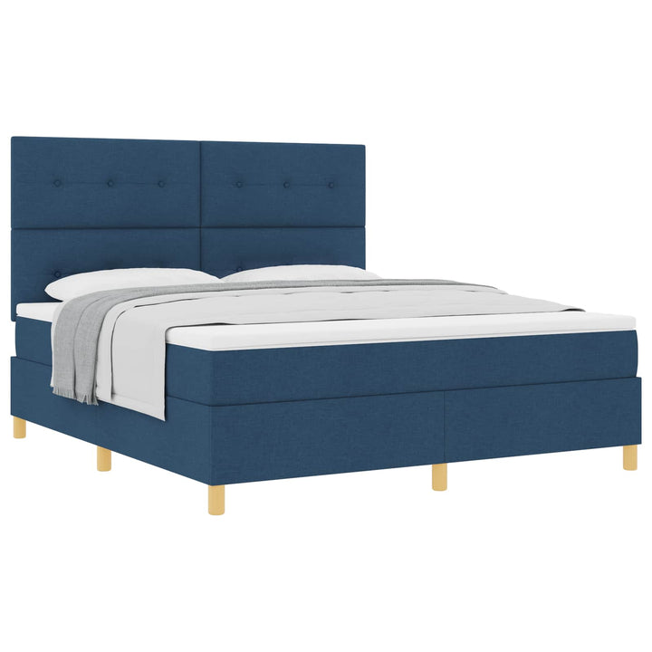 Box spring seng med hovedgærde Blå 180 x 200 cm Stof