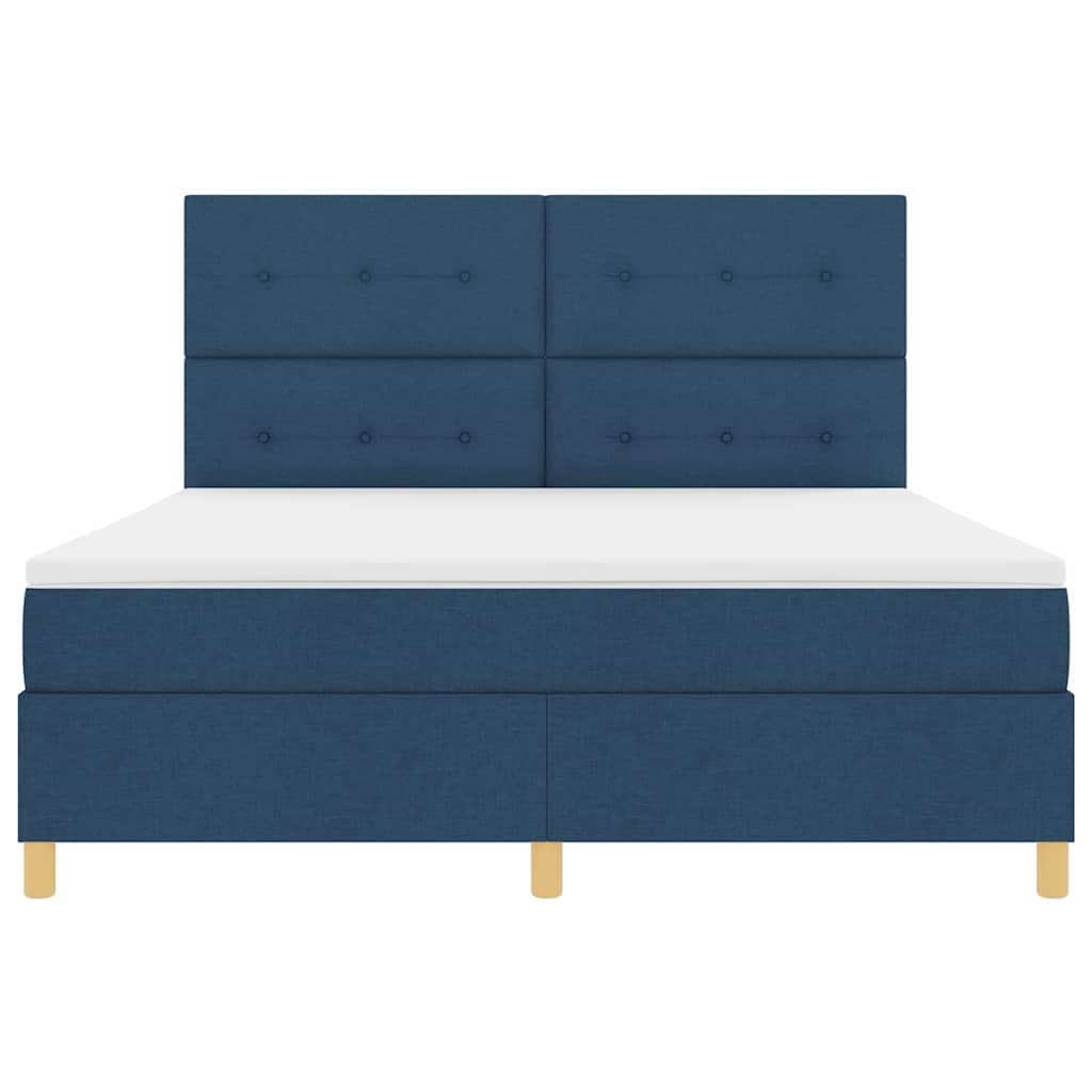Box spring seng med hovedgærde Blå 180 x 200 cm Stof
