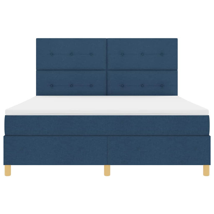 Box spring seng med hovedgærde Blå 180 x 200 cm Stof