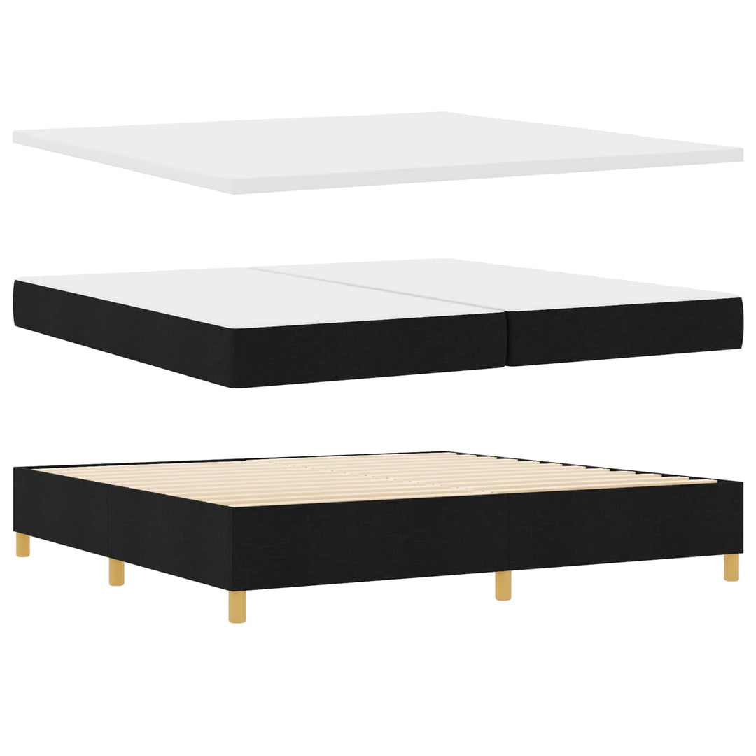 Box spring seng med madras Sort 200 x 200 cm Stof