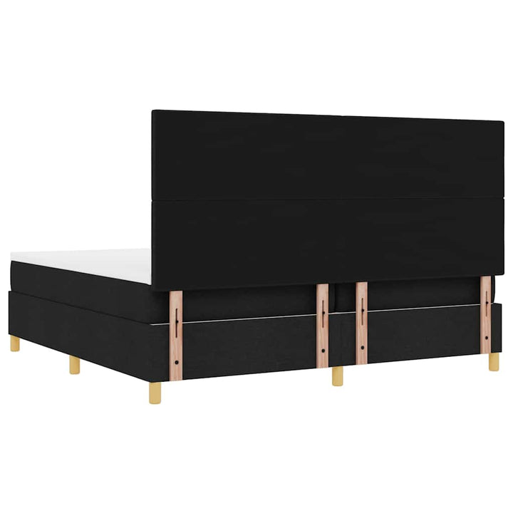 Box spring seng med madras Sort 200 x 200 cm Stof