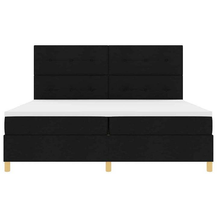 Box spring seng med madras Sort 200 x 200 cm Stof