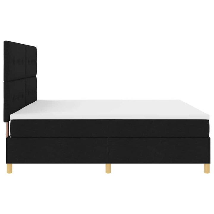 Box spring seng med madras Sort 200 x 200 cm Stof