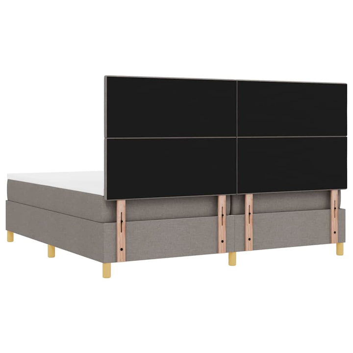 Box spring seng med hovedgærde Gråbrun 200 x 200 cm Stof