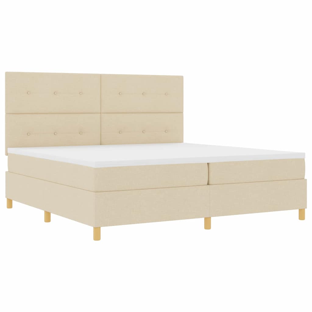 Box spring seng med madras Creme 200 x 200 cm Stof