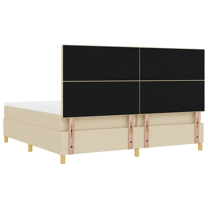Box spring seng med madras Creme 200 x 200 cm Stof