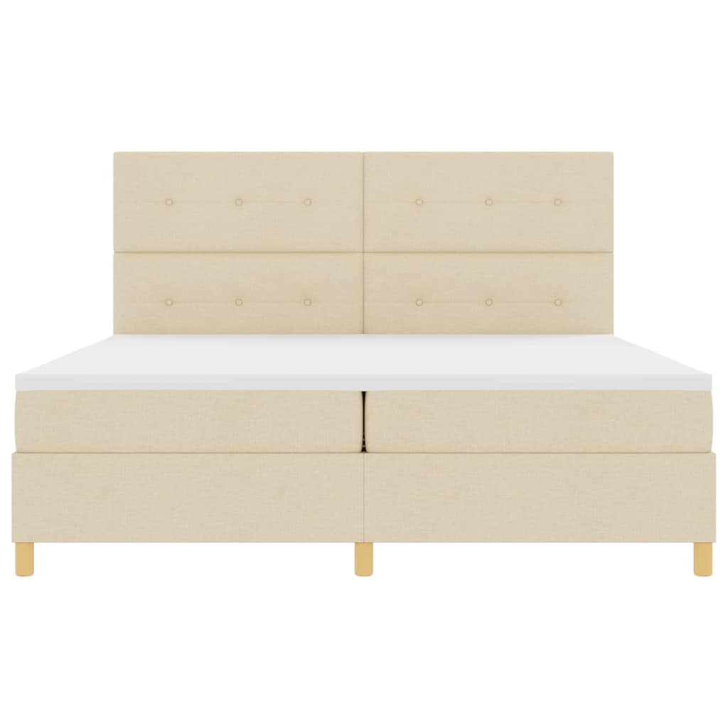 Box spring seng med madras Creme 200 x 200 cm Stof