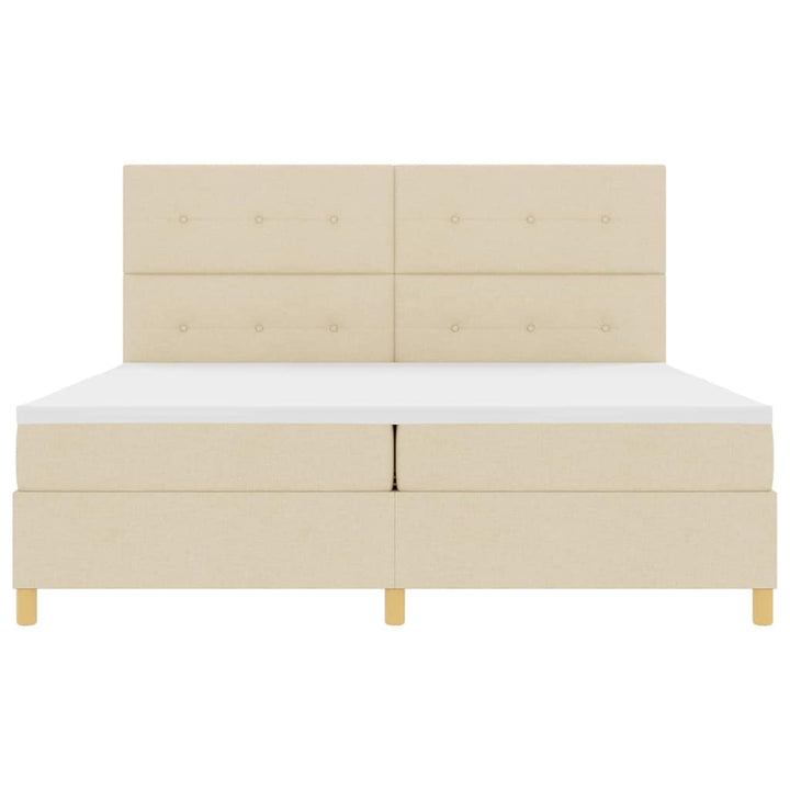 Box spring seng med madras Creme 200 x 200 cm Stof