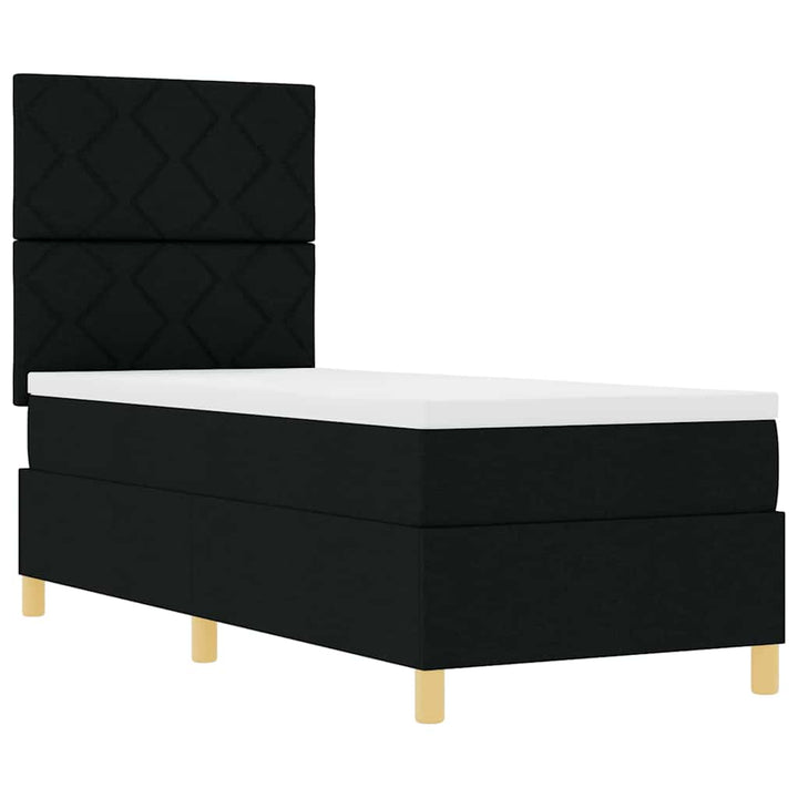 Box spring seng med hovedgærde Sort 80 x 200 cm Stof