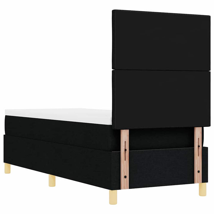 Box spring seng med hovedgærde Sort 80 x 200 cm Stof