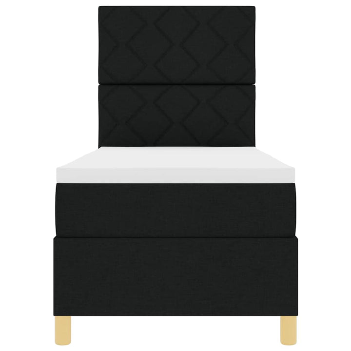 Box spring seng med hovedgærde Sort 80 x 200 cm Stof