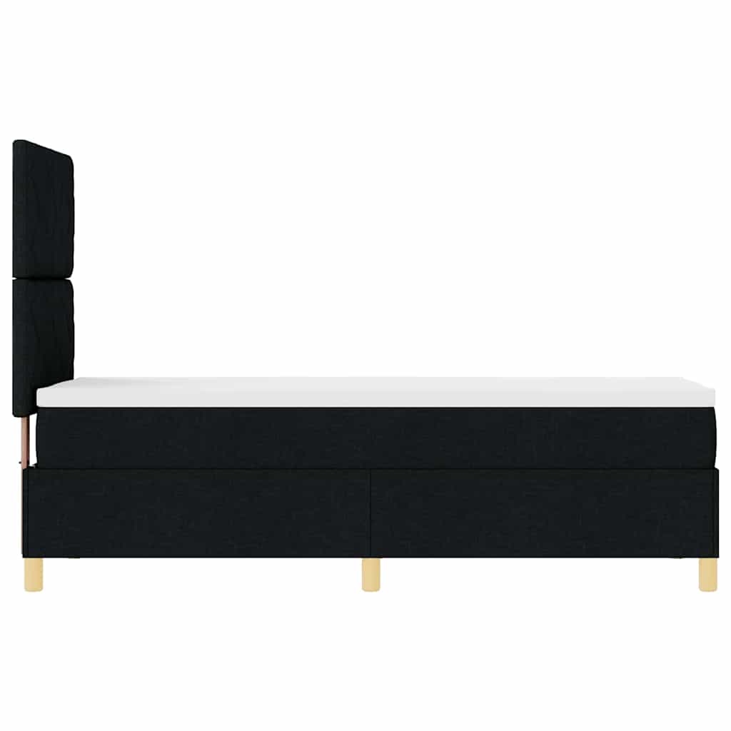 Box spring seng med hovedgærde Sort 80 x 200 cm Stof
