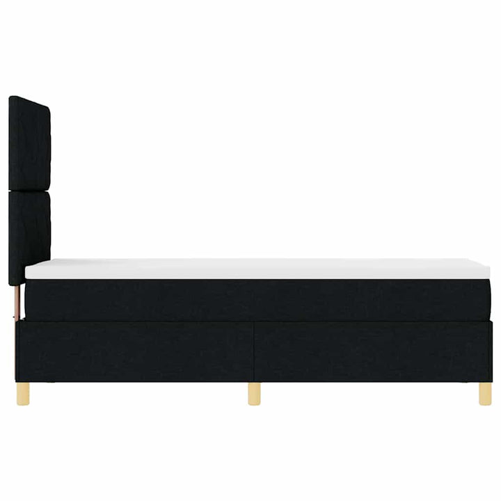 Box spring seng med hovedgærde Sort 80 x 200 cm Stof