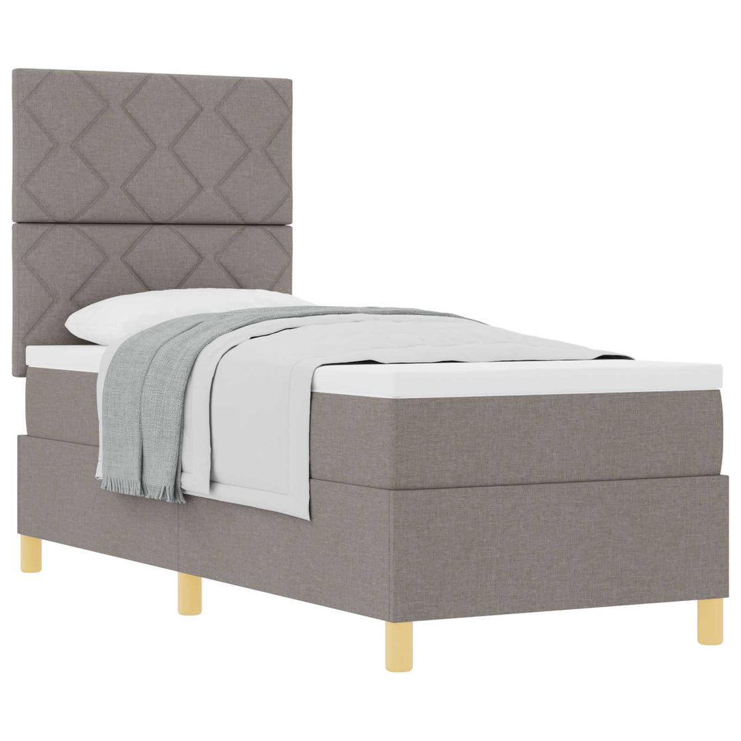 Box spring seng med madras Gråbrun 80 x 200 cm Stof