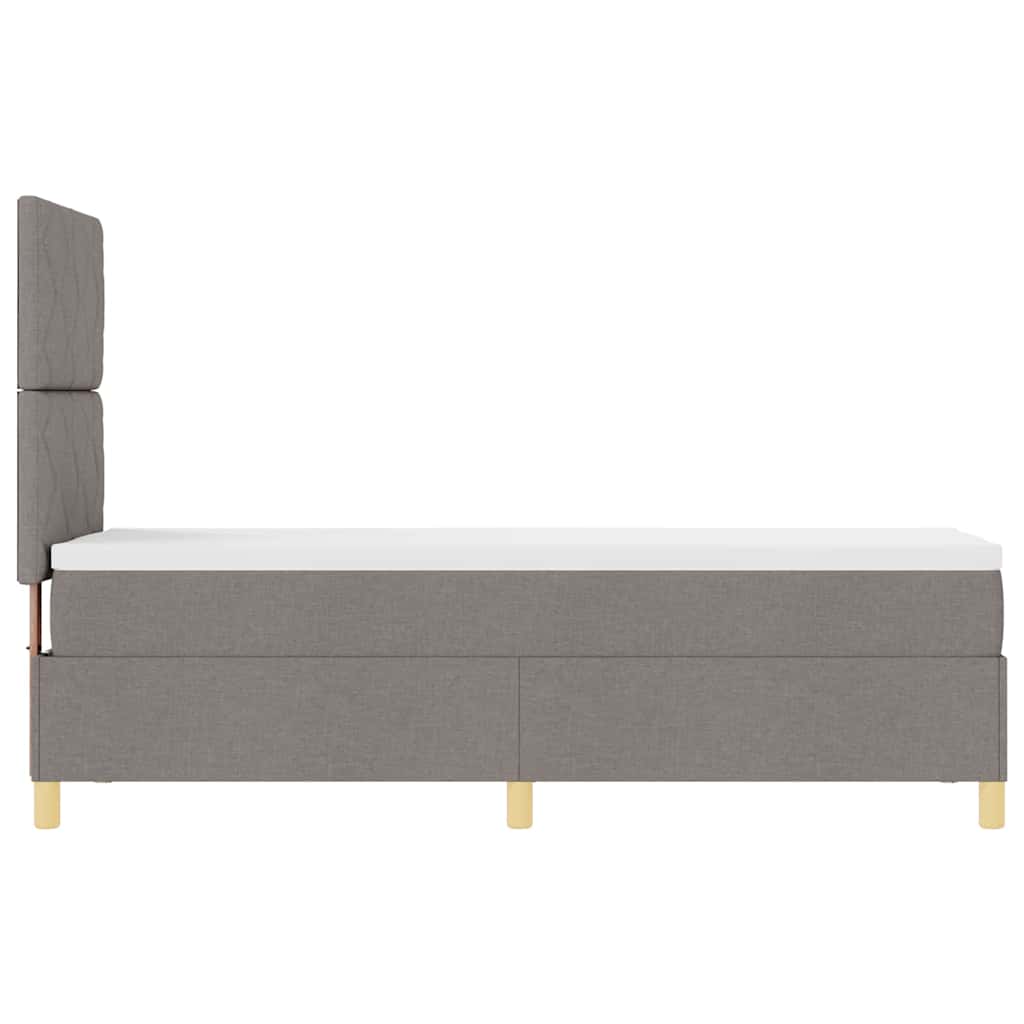 Box spring seng med madras Gråbrun 80 x 200 cm Stof