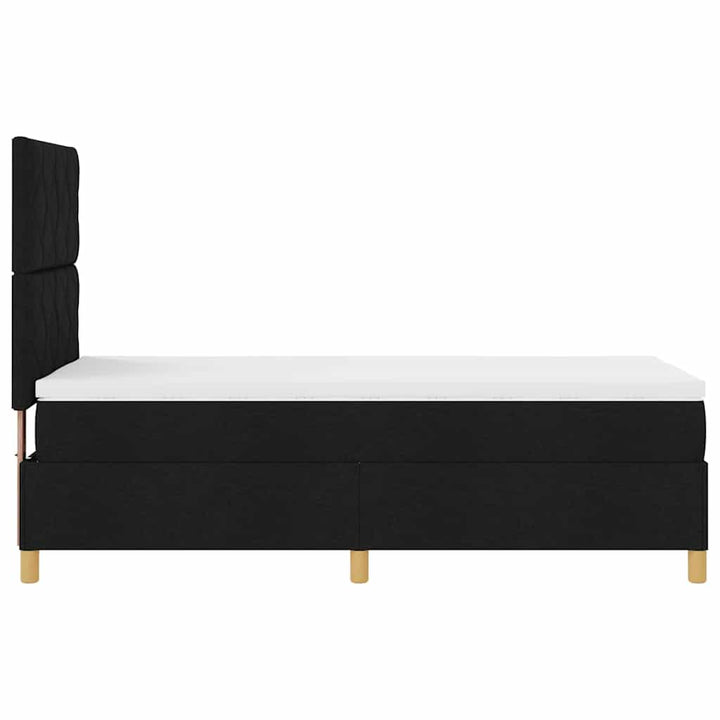 Box spring seng med hovedgærde Sort 90 x 190 cm Stof