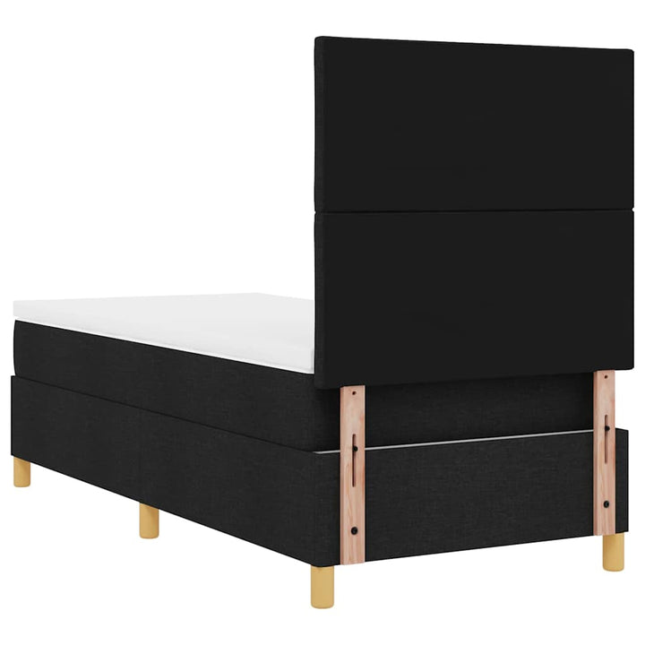 Box spring seng med hovedgærde Sort 90 x 200 cm Stof