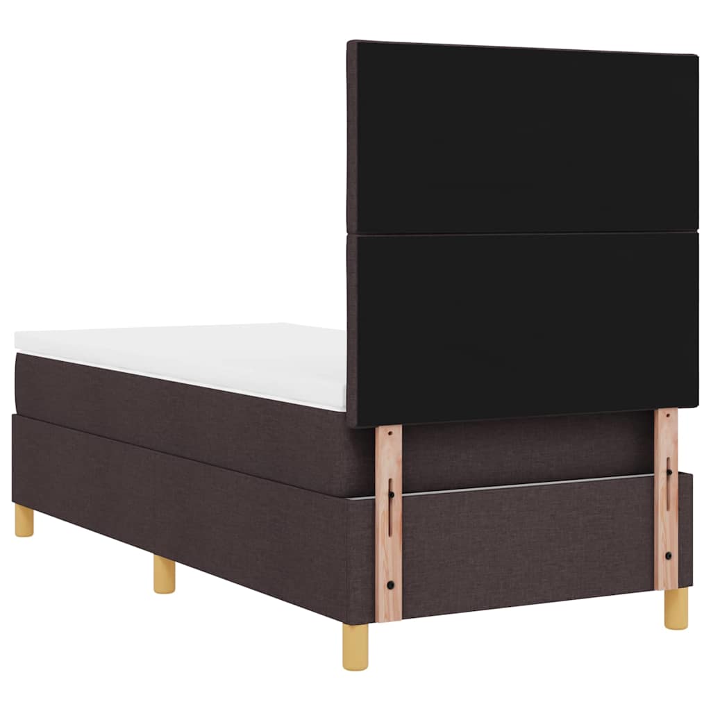 Box spring seng med madras Mørk Brun 100 x 200 cm Stof