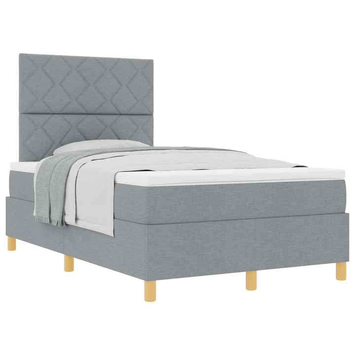Box spring seng med madras Lysegrå 120 x 190 cm Stof