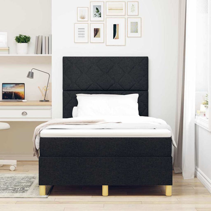 Box spring seng med madras Sort 120 x 190 cm Stof