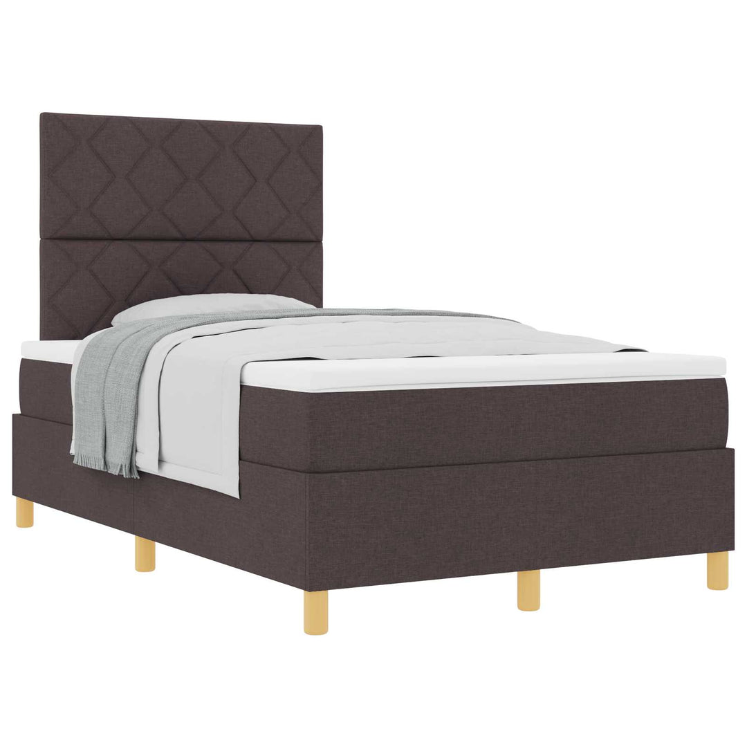 Box spring seng med madras Mørk Brun 120 x 190 cm Stof