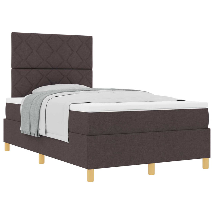 Box spring seng med madras Mørk Brun 120 x 190 cm Stof