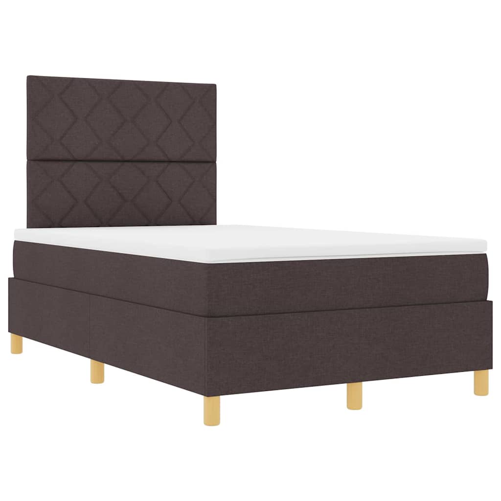 Box spring seng med madras Mørk Brun 120 x 190 cm Stof