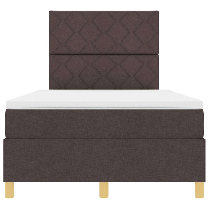 Box spring seng med madras Mørk Brun 120 x 190 cm Stof