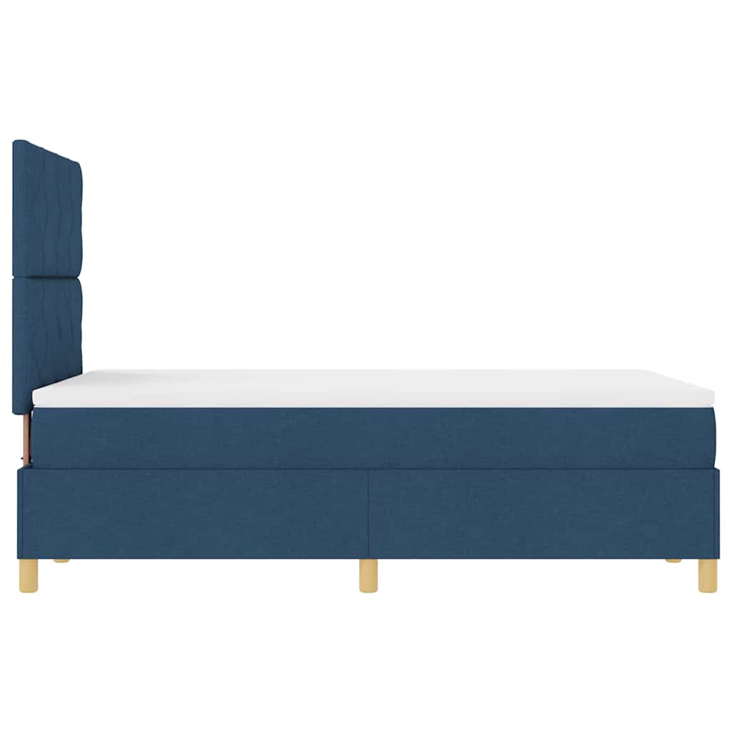 Box spring seng med madras med hovedgærde Blå 120 x 190 cm Stof