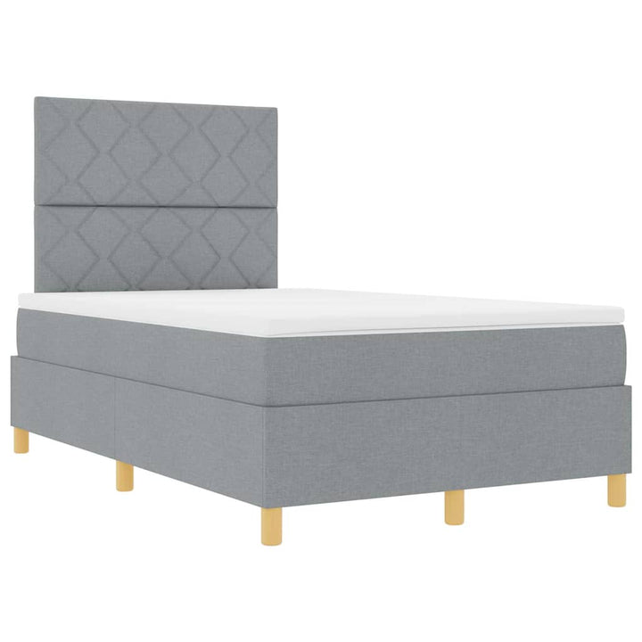 Box spring seng med madras Lysegrå 120 x 200 cm Stof