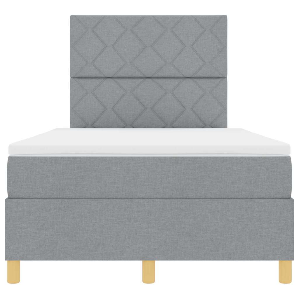 Box spring seng med madras Lysegrå 120 x 200 cm Stof