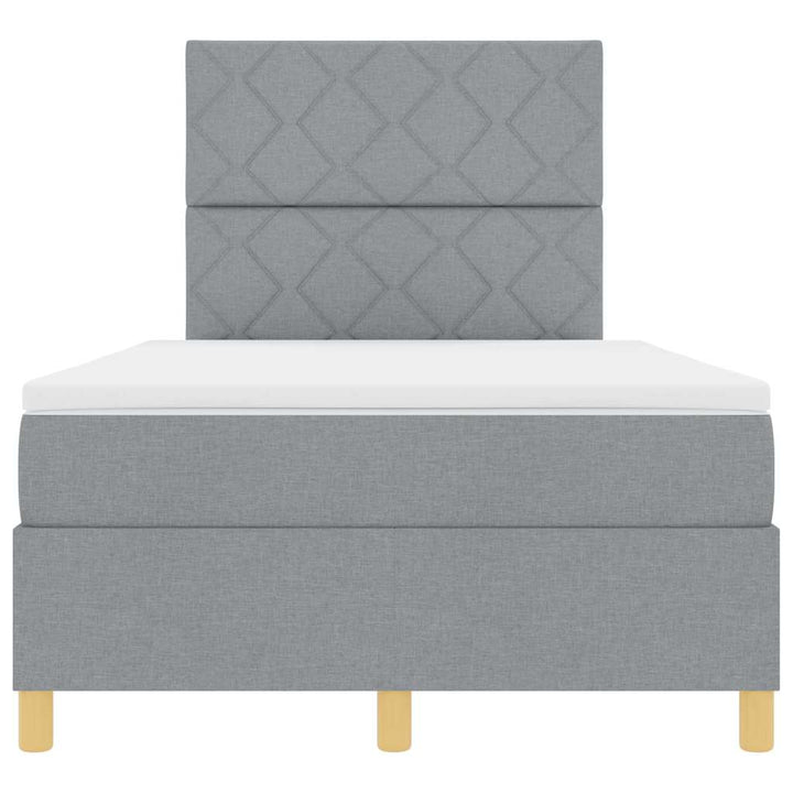 Box spring seng med madras Lysegrå 120 x 200 cm Stof