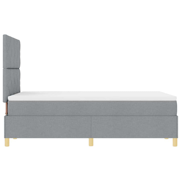 Box spring seng med madras Lysegrå 120 x 200 cm Stof