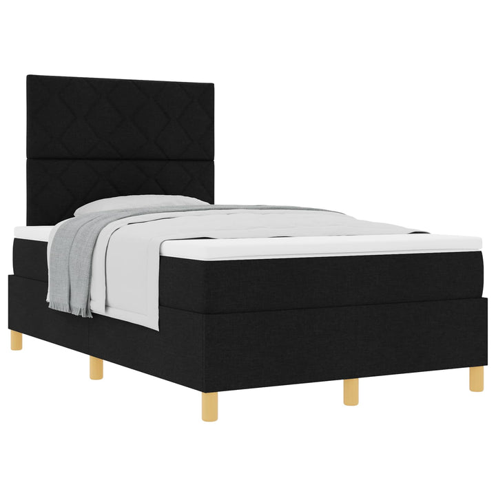 Box spring seng med madras Sort 120 x 200 cm Stof