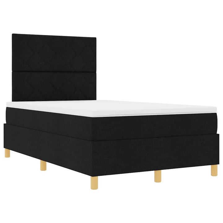 Box spring seng med madras Sort 120 x 200 cm Stof