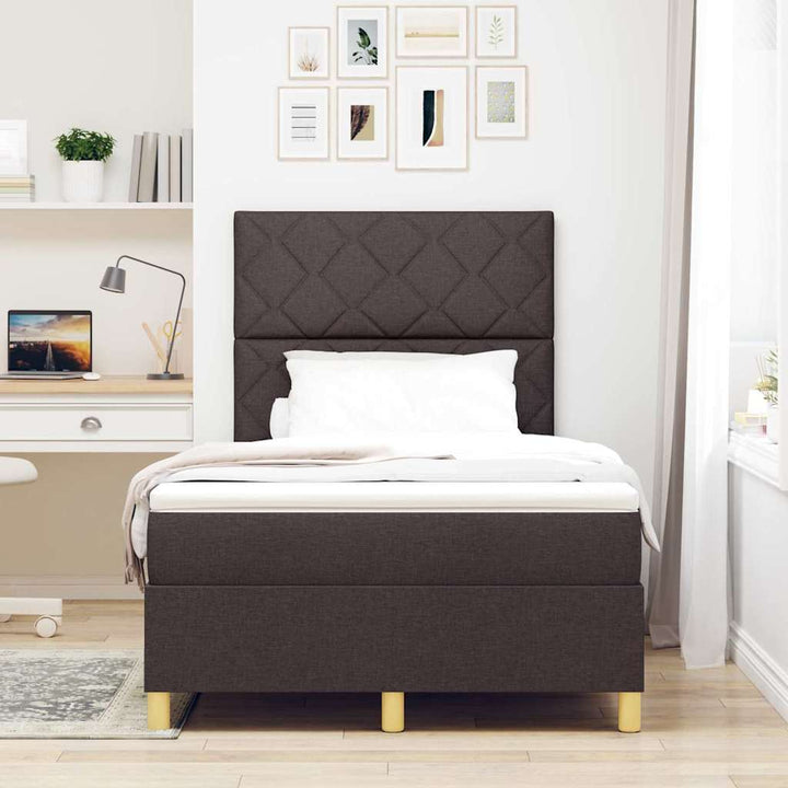 Box spring seng med madras Mørk Brun 120 x 200 cm Stof