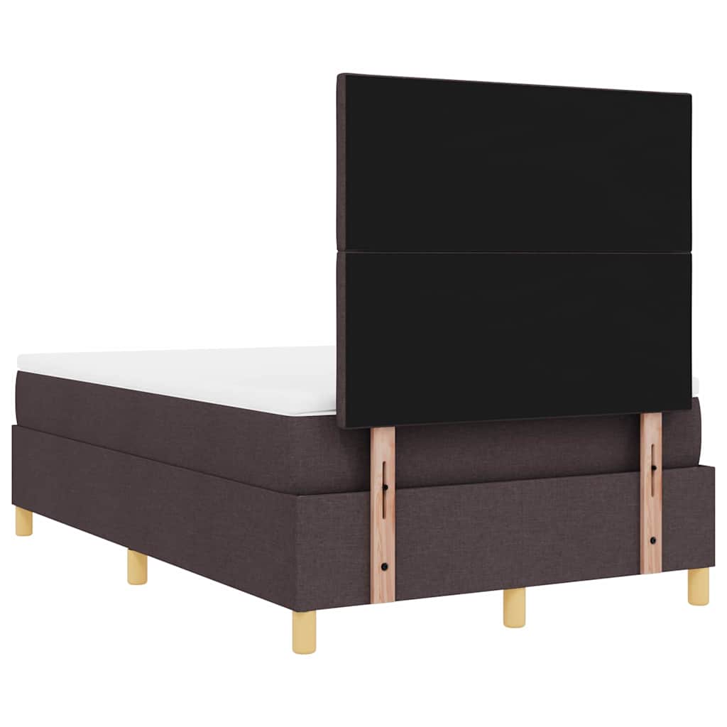 Box spring seng med madras Mørk Brun 120 x 200 cm Stof