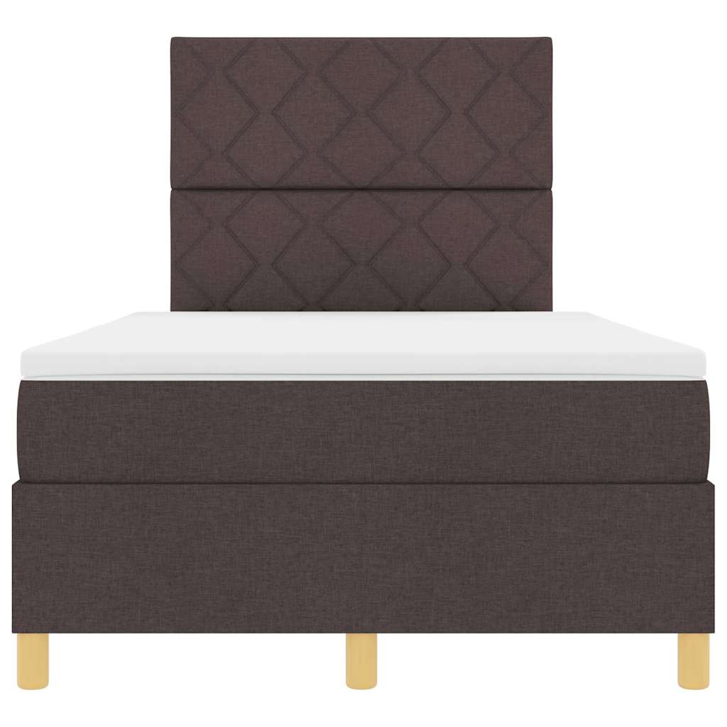 Box spring seng med madras Mørk Brun 120 x 200 cm Stof