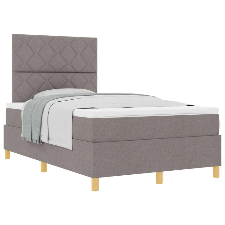 Box spring seng med hovedgærde Gråbrun 120 x 200 cm Stof