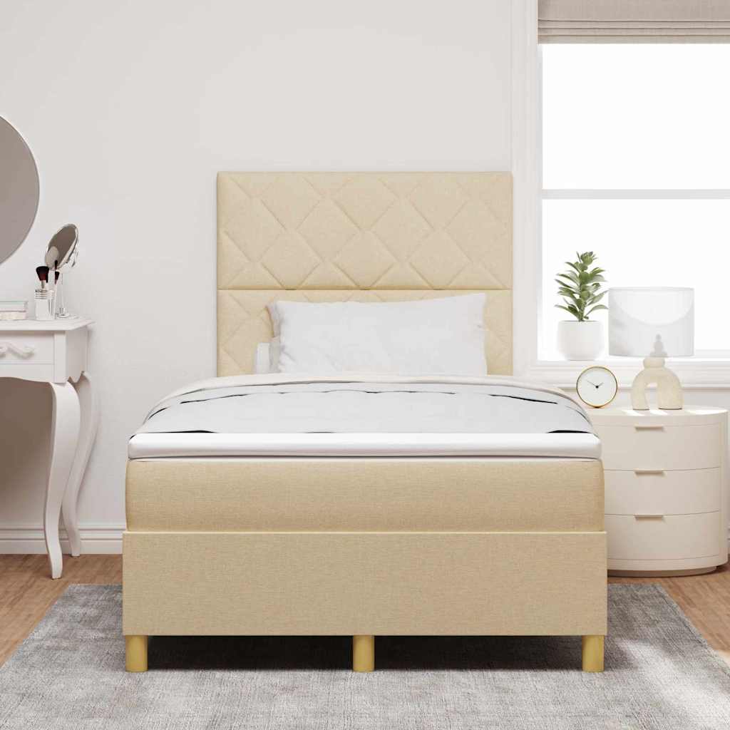 Box spring seng med madras Creme 120 x 200 cm Stof