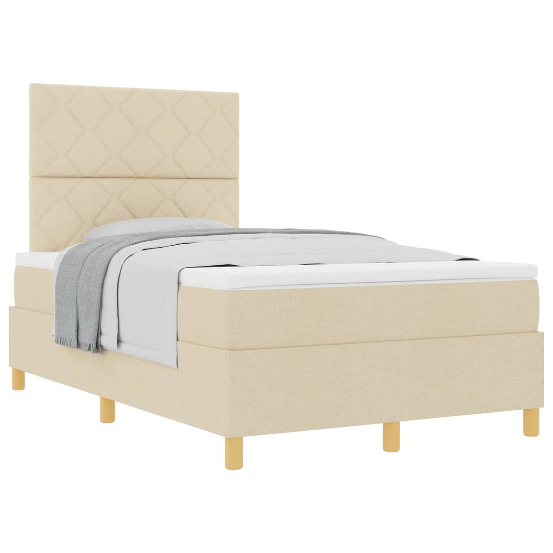 Box spring seng med madras Creme 120 x 200 cm Stof