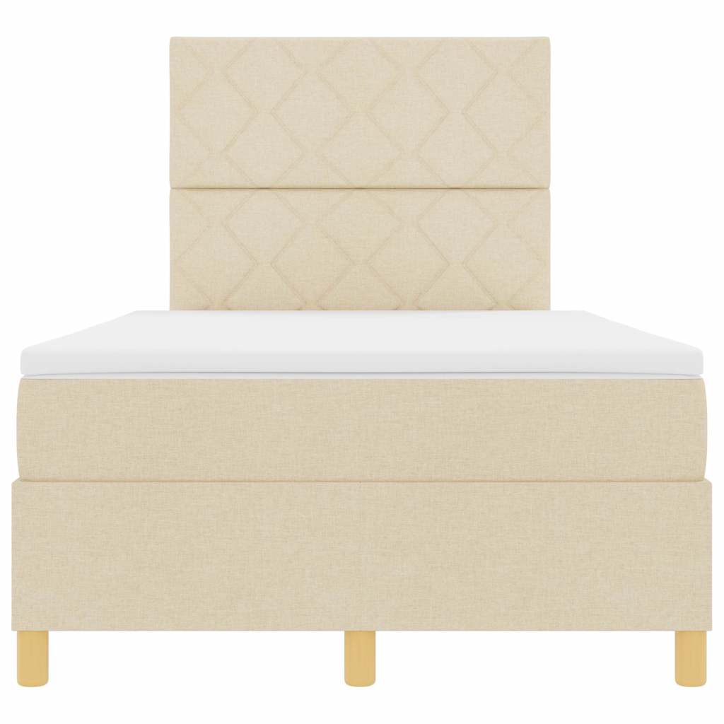 Box spring seng med madras Creme 120 x 200 cm Stof