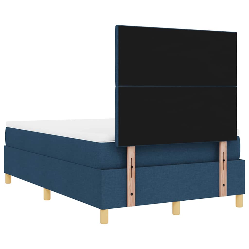 Box spring seng med madras med hovedgærde Blå 120 x 200 cm Stof