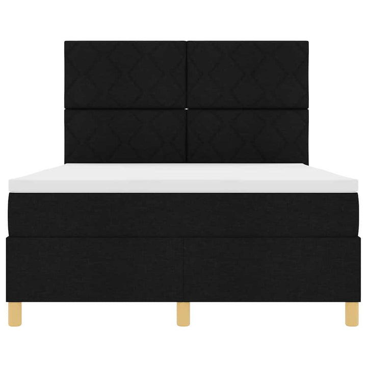 Box spring seng med hovedgærde Sort 140 x 200 cm Stof